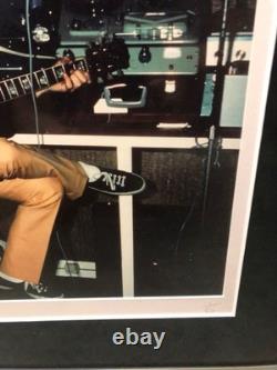 Rare Dezo Hoffman 16x20 Color Print Of John Lennon In Studio With Beatles Pin