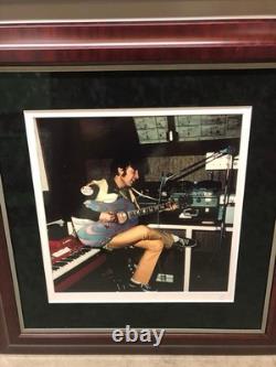 Rare Dezo Hoffman 16x20 Color Print Of John Lennon In Studio With Beatles Pin