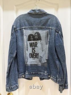 Rare John Lennon Yoko Ono Black code Denim jacket Vintage Size L The Beatles
