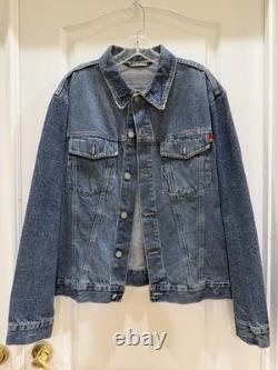 Rare John Lennon Yoko Ono Black code Denim jacket Vintage Size L The Beatles