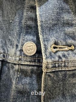 Rare John Lennon Yoko Ono Black code Denim jacket Vintage Size L The Beatles