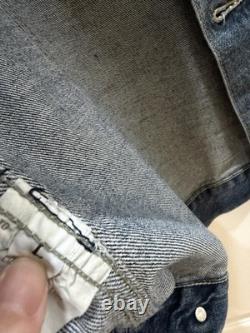 Rare John Lennon Yoko Ono Black code Denim jacket Vintage Size L The Beatles