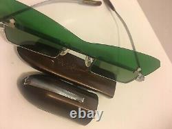 Rare K K Spectacle Green Flip Up Visor Sun Glasses John Lennon Penny Lane & Case