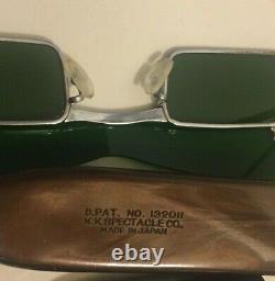 Rare K K Spectacle Green Flip Up Visor Sun Glasses John Lennon Penny Lane & Case