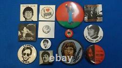 Rare Vintage The Beatles John Lennon Memorial Tee Shirt And Pinback Collection