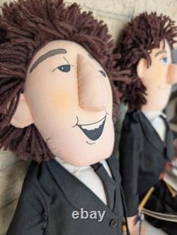 Ringo Starr and John Lennon Two Beatles Plush Dolls 1987 withInstruments & Tags