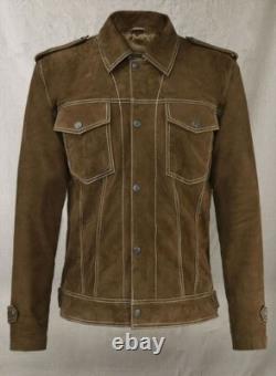 Rubber Soul Beatles John Lennon Brown Suede Leather Jacket for Men and Women