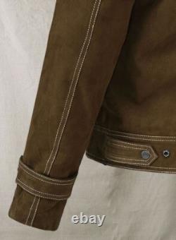 Rubber Soul Beatles John Lennon Brown Suede Leather Jacket for Men and Women