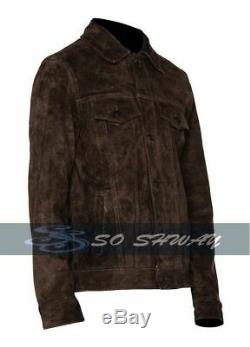 Rubber Soul Brown Beatles John Lennon Brown Vintage Suede Leather Jacket