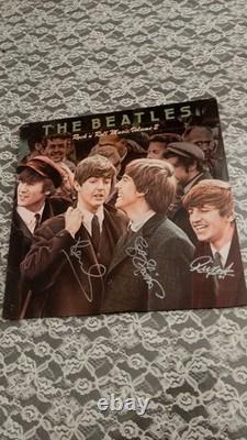 SIGNED 4x By THE BEATLES John Lennon HTF Rock'n' Roll Music Vol 2 RELEASED 1980