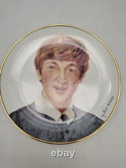Set of 4 Danbury Mint 2002 Beatles' John' Plates by Cynthia Lennon Gold Rims