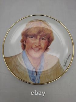 Set of 4 Danbury Mint 2002 Beatles' John' Plates by Cynthia Lennon Gold Rims