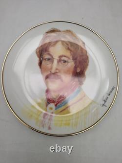 Set of 4 Danbury Mint 2002 Beatles' John' Plates by Cynthia Lennon Gold Rims