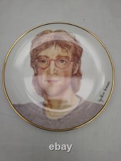 Set of 4 Danbury Mint 2002 Beatles' John' Plates by Cynthia Lennon Gold Rims