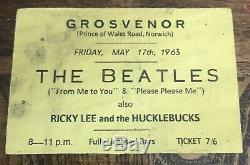 Signed Paul McCartney, John Lennon Beatles Original 1963 Ticket, Free S&I with BIN