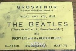 Signed Paul McCartney, John Lennon Beatles Original 1963 Ticket, Free S&I with BIN