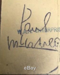 Signed Paul McCartney, John Lennon Beatles Original 1963 Ticket, Free S&I with BIN