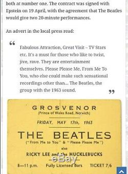 Signed Paul McCartney, John Lennon Beatles Original 1963 Ticket, Free S&I with BIN