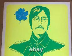 Steve Sachs John Lennon Original Vintage Blacklight Poster The Beatles 1967 60s