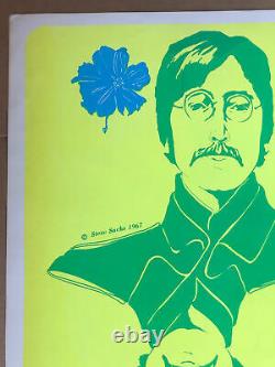 Steve Sachs John Lennon Original Vintage Blacklight Poster The Beatles 1967 60s