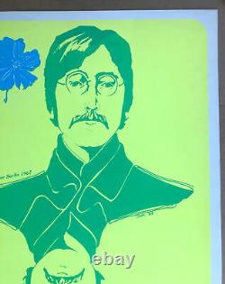 Steve Sachs John Lennon Original Vintage Blacklight Poster The Beatles 1967 60s