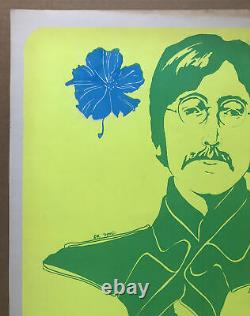 Steve Sachs John Lennon Original Vintage Blacklight Poster The Beatles 1967 60s