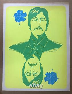 Steve Sachs John Lennon Original Vintage Blacklight Poster The Beatles 1967 60s