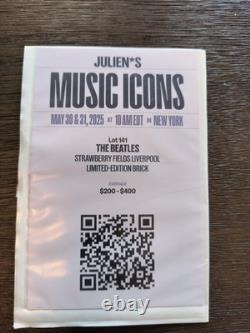 Strawberry Field John Lennon Brick withcertificate sold at auction for $780