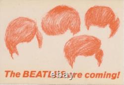 THE BEATLES ARE COMING! Capitol promo STICKER John Lennon Paul McCartney Ringo