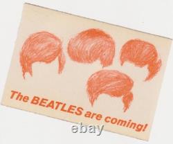 THE BEATLES ARE COMING! Capitol promo STICKER John Lennon Paul McCartney Ringo