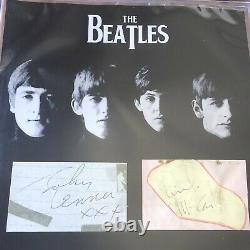 THE BEATLES BAS Beckett Slab Autograph Signed Cut Signatures John Lennon