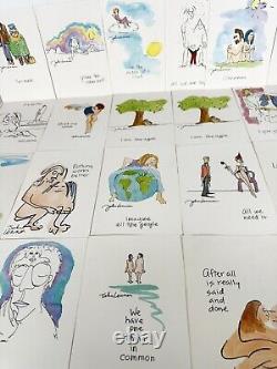 THE BEATLES Bundle of 26 JOHN LENNON ART GREETING CARDS UNUSED Ideal for framing