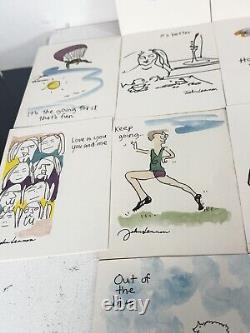 THE BEATLES Bundle of 26 JOHN LENNON ART GREETING CARDS UNUSED Ideal for framing