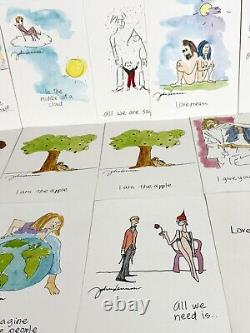THE BEATLES Bundle of 26 JOHN LENNON ART GREETING CARDS UNUSED Ideal for framing