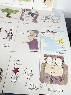 THE BEATLES Bundle of 26 JOHN LENNON ART GREETING CARDS UNUSED Ideal for framing