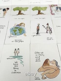 THE BEATLES Bundle of 26 JOHN LENNON ART GREETING CARDS UNUSED Ideal for framing
