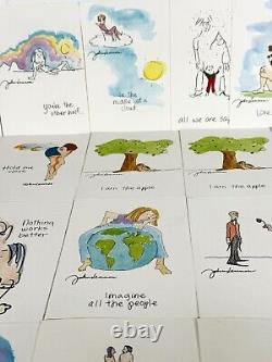 THE BEATLES Bundle of 26 JOHN LENNON ART GREETING CARDS UNUSED Ideal for framing