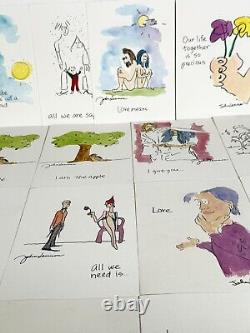 THE BEATLES Bundle of 26 JOHN LENNON ART GREETING CARDS UNUSED Ideal for framing