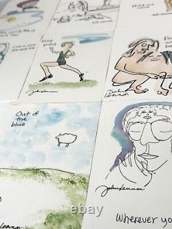 THE BEATLES Bundle of 26 JOHN LENNON ART GREETING CARDS UNUSED Ideal for framing