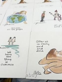THE BEATLES Bundle of 26 JOHN LENNON ART GREETING CARDS UNUSED Ideal for framing