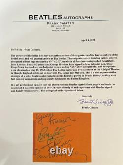 THE BEATLES FULL SET SIGNED AUTOGRAPHED LENNON MCCARTNEY STARR HARRISON (3) COAs