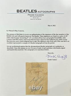 THE BEATLES FULL SET SIGNED AUTOGRAPHED LENNON MCCARTNEY STARR HARRISON (3) COAs