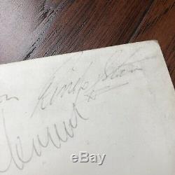 THE BEATLES JSA LOA Hand Signed Autograph Card John Lennon George Harrison