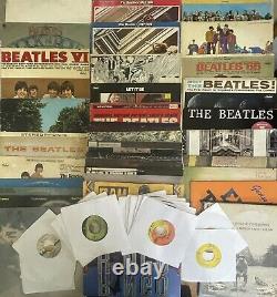 THE BEATLES LP Lot of 36 Record Albums & 14, 7 45 RPM Personal Collection