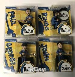 THE BEATLES McFARLANE SATURDAY MORNING CARTOON FIGURES SET OF 4 DOLLS NIP