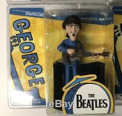 THE BEATLES McFARLANE SATURDAY MORNING CARTOON FIGURES SET OF 4 DOLLS NIP