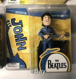 THE BEATLES McFARLANE SATURDAY MORNING CARTOON FIGURES SET OF 4 DOLLS NIP