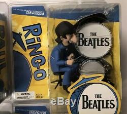 THE BEATLES McFARLANE SATURDAY MORNING CARTOON FIGURES SET OF 4 DOLLS NIP