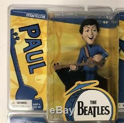 THE BEATLES McFARLANE SATURDAY MORNING CARTOON FIGURES SET OF 4 DOLLS NIP