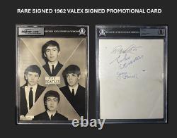 THE BEATLES SIGNED AUTOGRAPHED 1962 VALEX CARD LENNON STARR HARRISON (2) COAs